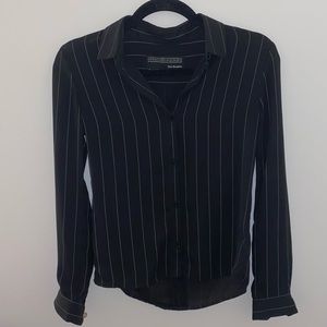 The Kooples dark navy striped button up blouse